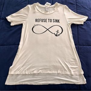 Libian White Top with Refuse To Sink w/ Infinity Sign Design in Plus Sizes